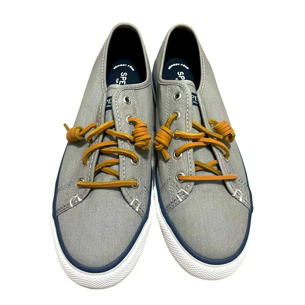 🌟🌟🌼NIB Sperry Men's Gray Canvas Boat Shoes